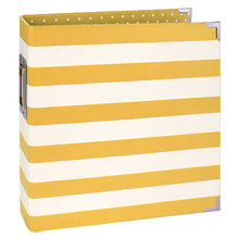 Load image into Gallery viewer, 6x8 Yellow Striped Designer Binder + Pocket Pages