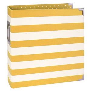 6x8 Yellow Striped Designer Binder + Pocket Pages