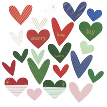 Load image into Gallery viewer, Christmas Cardstock Die Cut Hearts with Matte Gold Foil