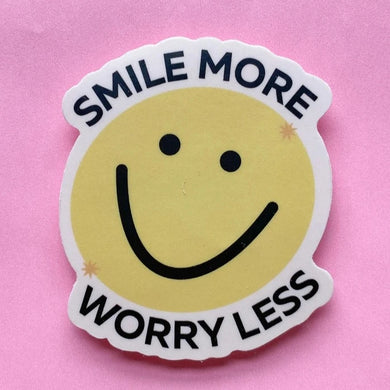 Smile More Worry Less Vinyl Sticker