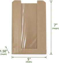 Load image into Gallery viewer, Pack of 10 Kraft Bags with Clear Window