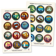 National Parks 66 Piece Vinyl Sticker Set - Mini CIRCLES