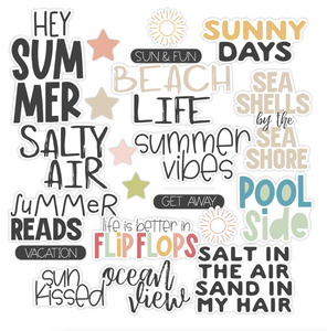 Hey Summer - Salt Air Words - Die Cuts
