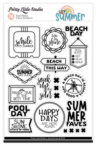 Hey Summer - Pool Rules Clear Stickers