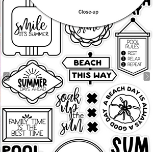 Hey Summer - Pool Rules Clear Stickers