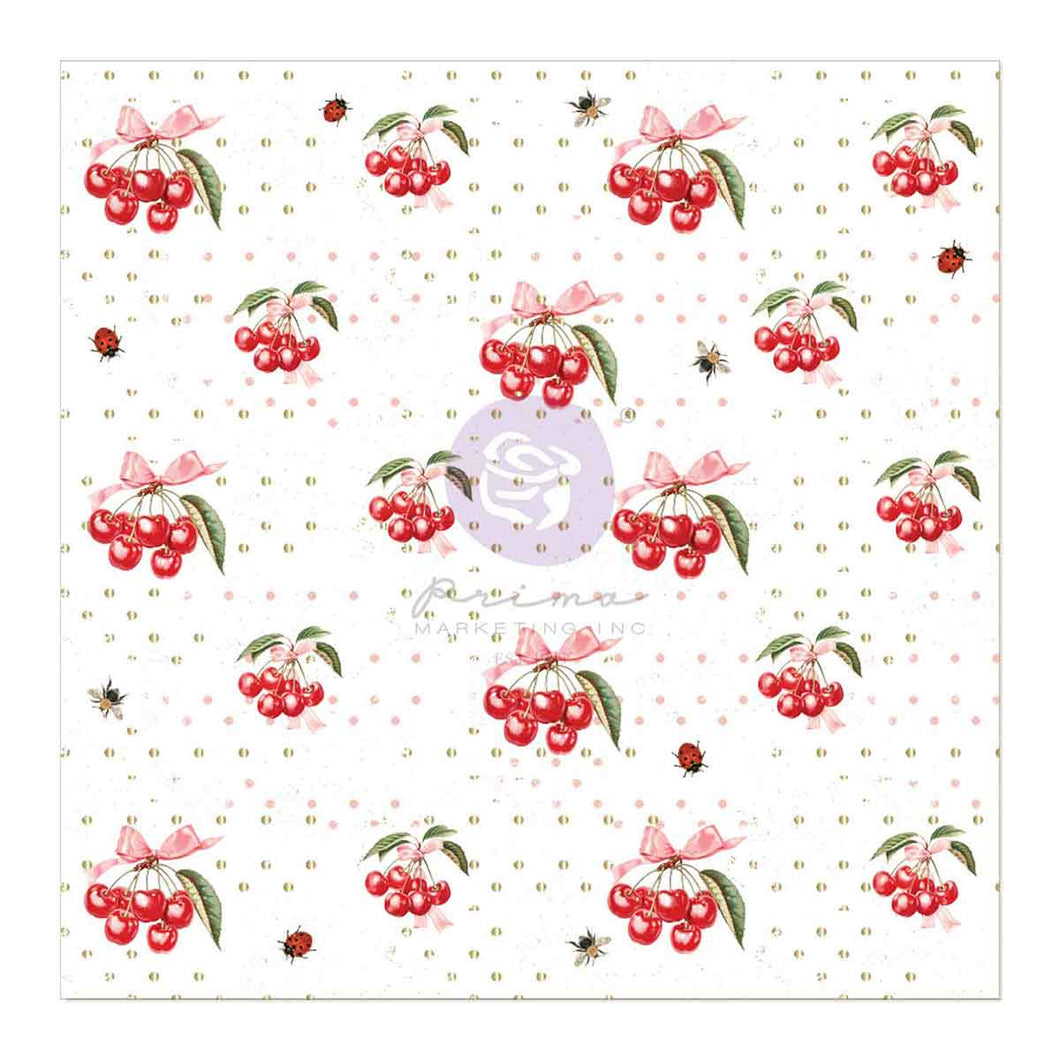 Prima | Cherry Sweet - 12x12 Acetate Sheet with Foil
