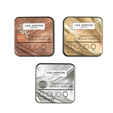 Lisa Horton Crafts | Set of 3 Ltd Edition Metallic Ink Pads - Silver, Gold & Copper