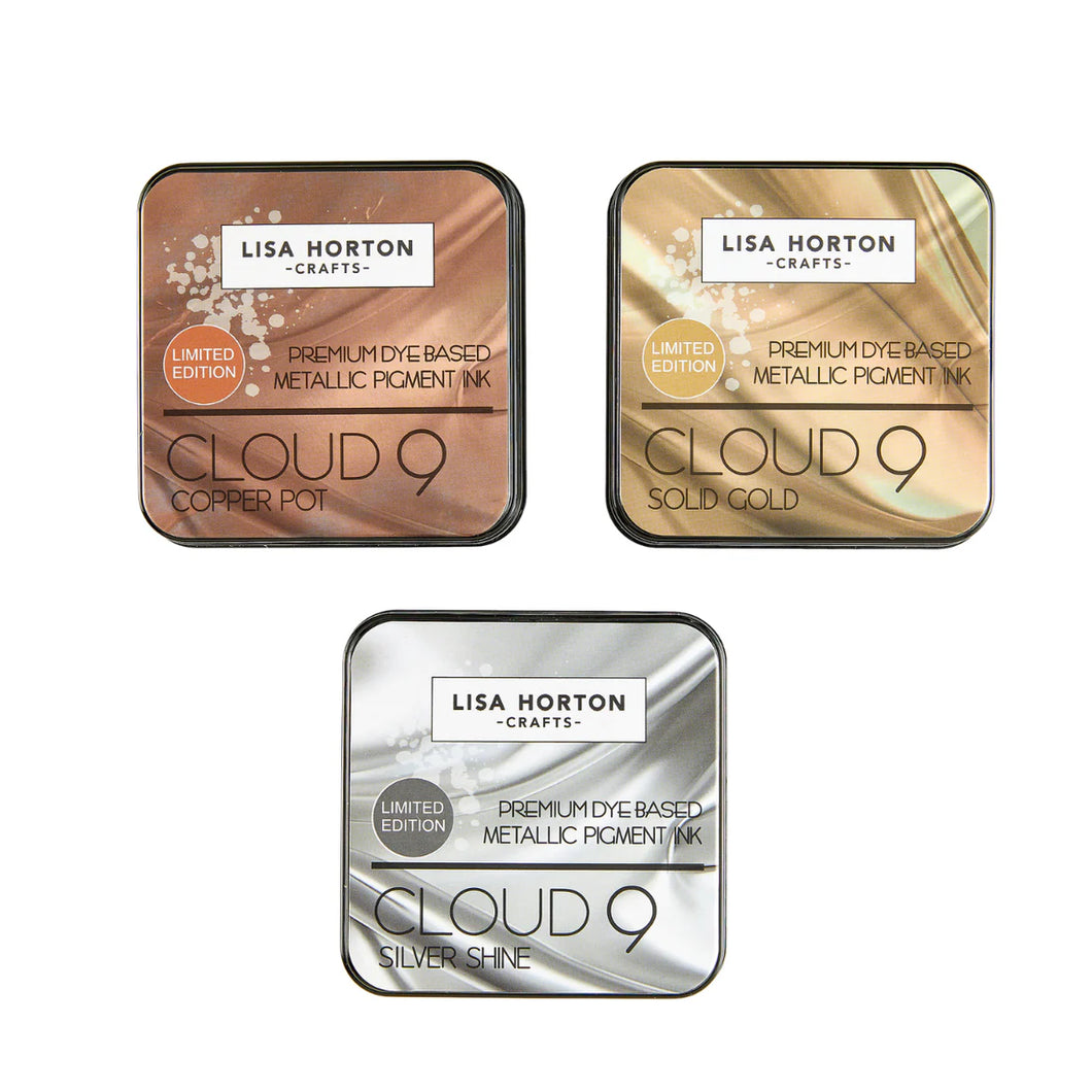 Lisa Horton Crafts | Set of 3 Ltd Edition Metallic Ink Pads - Silver, Gold & Copper