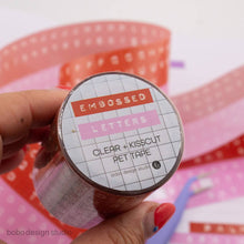 Load image into Gallery viewer, Embossed Letters Kiss Cut PET Tape - Red and Pink