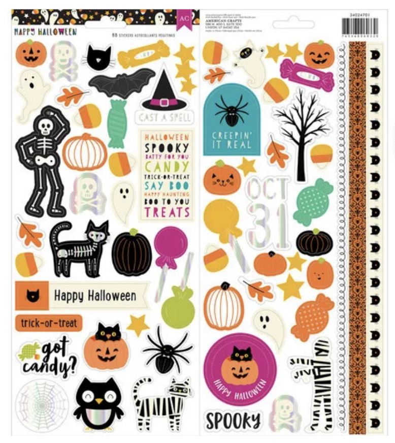 NOW IN STOCK - American Crafts - Happy Halloween - 6x12 Stickers