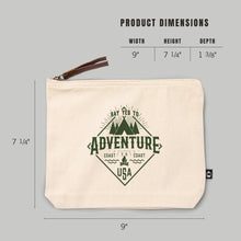 Load image into Gallery viewer, Say Yes to Adventure | Go Bag Canvas Zipper Pouch