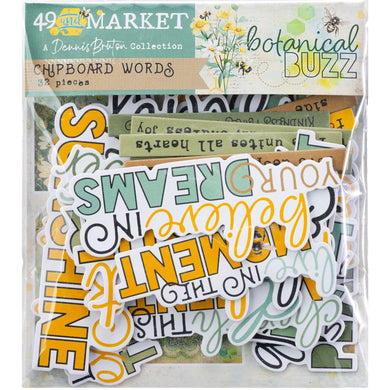 49 and Market | Botanical Buzz - Chipboard Words