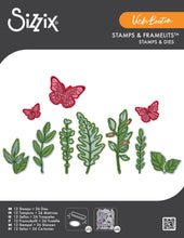 Load image into Gallery viewer, Sizzix Clear Stamp with Framelits By Vicki Boutin | GREENERY LAYERS #1