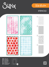 Load image into Gallery viewer, Sizzix Buildables Stencils By Vicki Boutin | BACKGROUNDS #1 A5 STENCILS