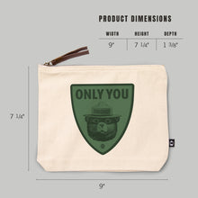 Load image into Gallery viewer, Smoky Bear Only You | Go Bag Canvas Zipper Pouch