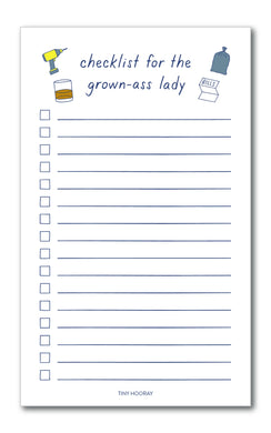 Grown-A** Lady Checklist Notepad
