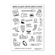 Kwohtations | Notes to Self - Mental Health 5x7 Clear Stickers