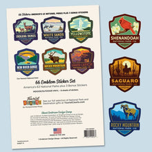 Load image into Gallery viewer, National Parks 66 Piece Vinyl Sticker Set - Mini EMBLEMS