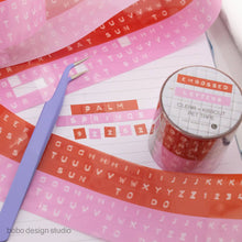 Load image into Gallery viewer, Embossed Letters Kiss Cut PET Tape - Red and Pink