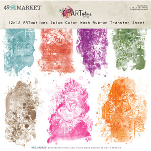49 & Market ARToptions Spice 12x12 Color Wash Rub-Ons