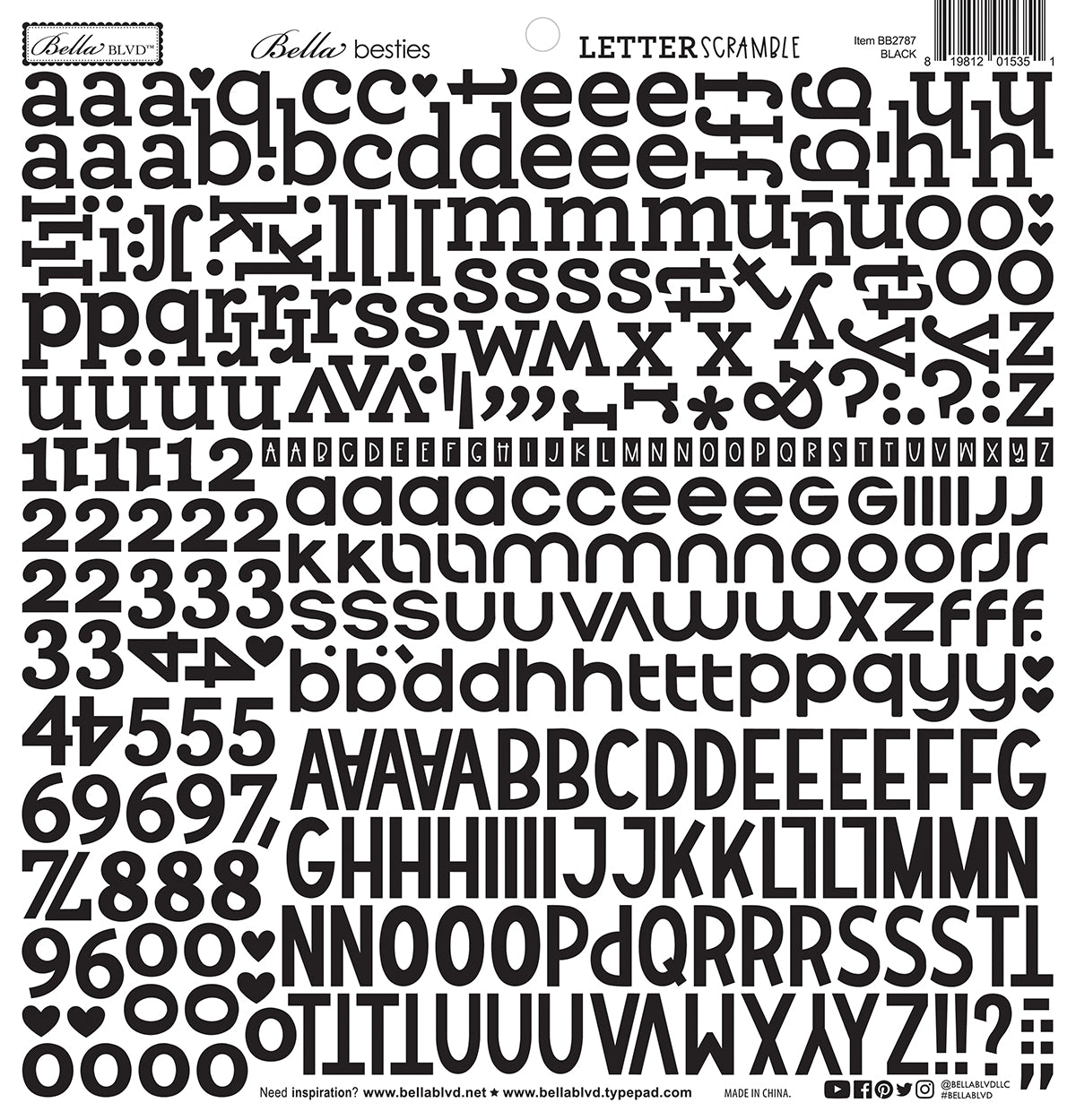 Letter Scramble Black Alphabet Stickers Layle By Mail