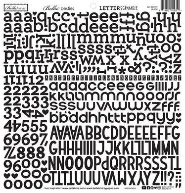 Wiggle Alphabet Slim Sticker, 03 Black