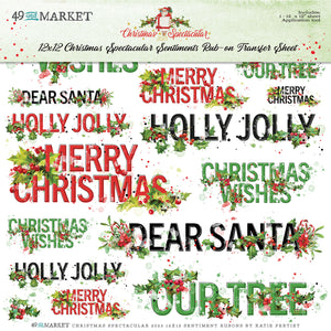 49 & Market Christmas Spectacular 12x12 Sentiments Rub-Ons