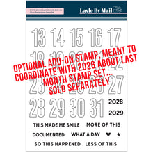 Load image into Gallery viewer, 2026 About Last Month - 6x8 Stamp Set - INCLUDED IN YEAR IN REVIEW KIT!