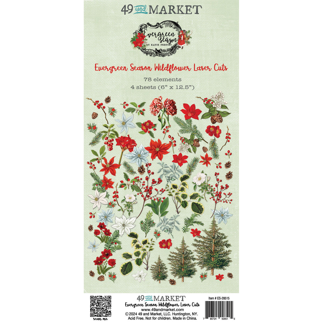 49 & Market | Evergreen Season - Wildflower Laser Cut Elements