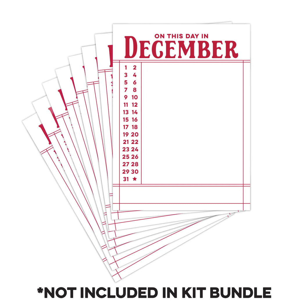 Elle's Studio | On This Day In December 3x4 inch Journaling Tags - Red