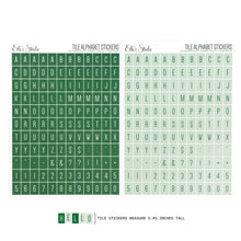 Load image into Gallery viewer, Elle's Studio | Small Tile Cardstock Alphabet Stickers - Dark Green and Light Green