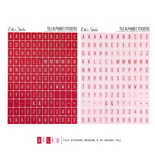 Load image into Gallery viewer, Elle's Studio | Small Tile Cardstock Alphabet Stickers - Red and Light Pink