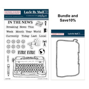 In the News Stamp Set & Typewriter Metal Die Bundle