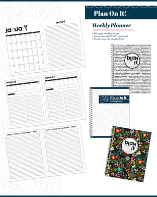 plan.on.it  Weekly Planner - Choose from one of 3 Cover Designs - New Design for 2026!