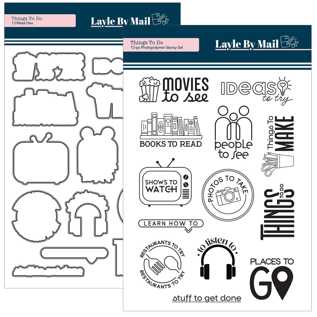 Things to Do Stamp & Die Bundle