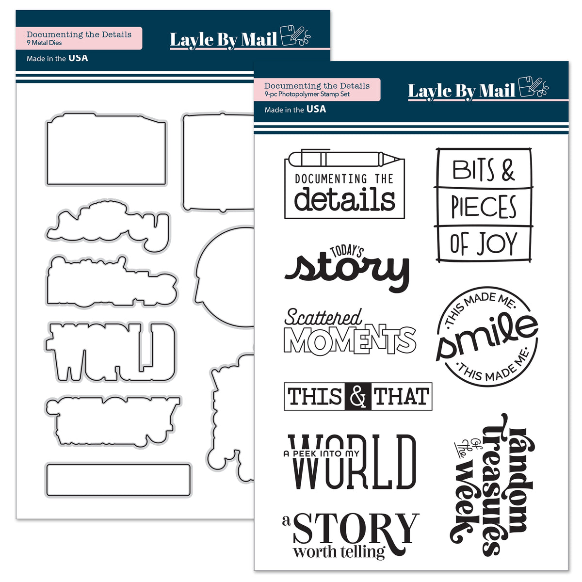 Documenting the Details Stamp & Die Set – Layle By Mail