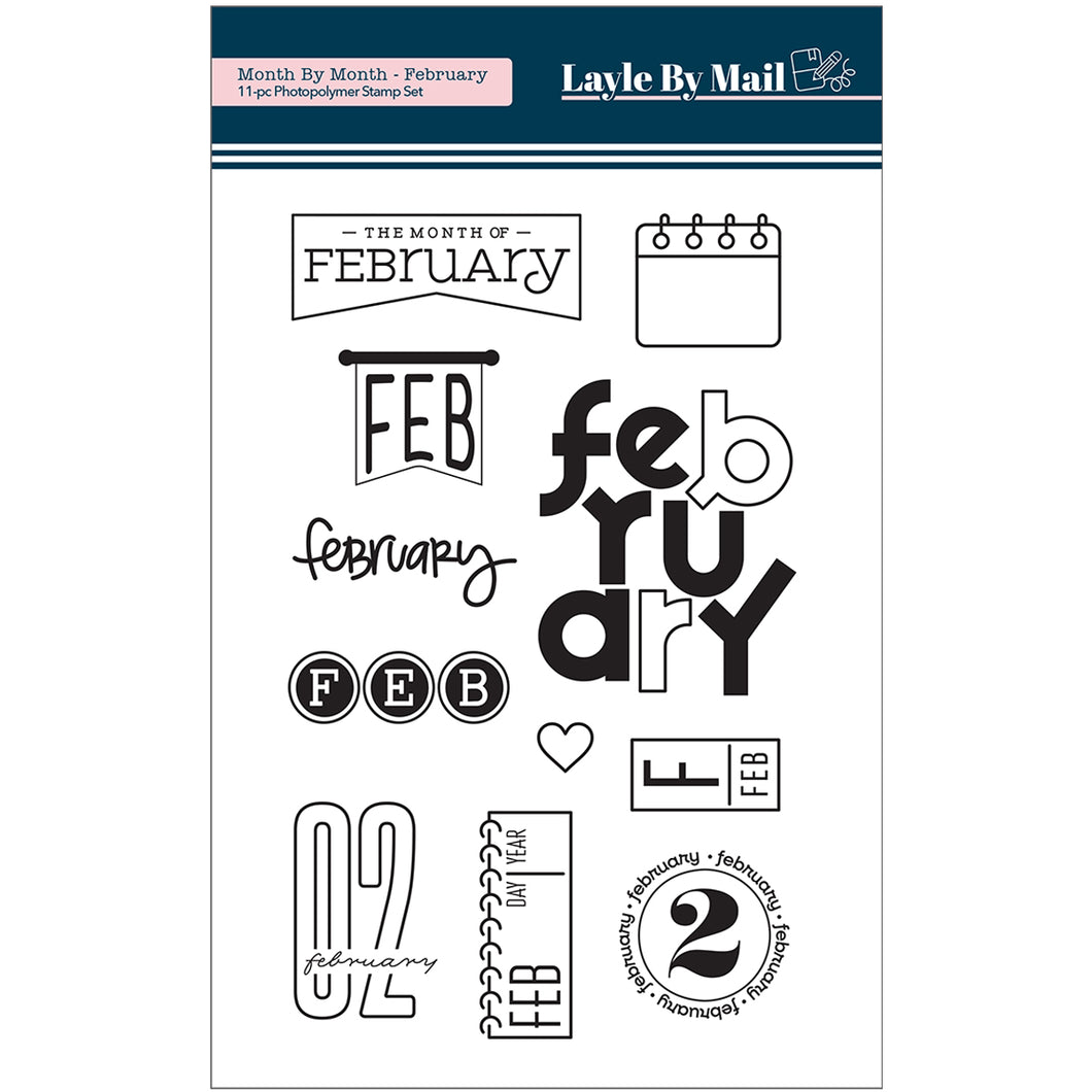 Month by Month - February - 4x6 Stamp Set