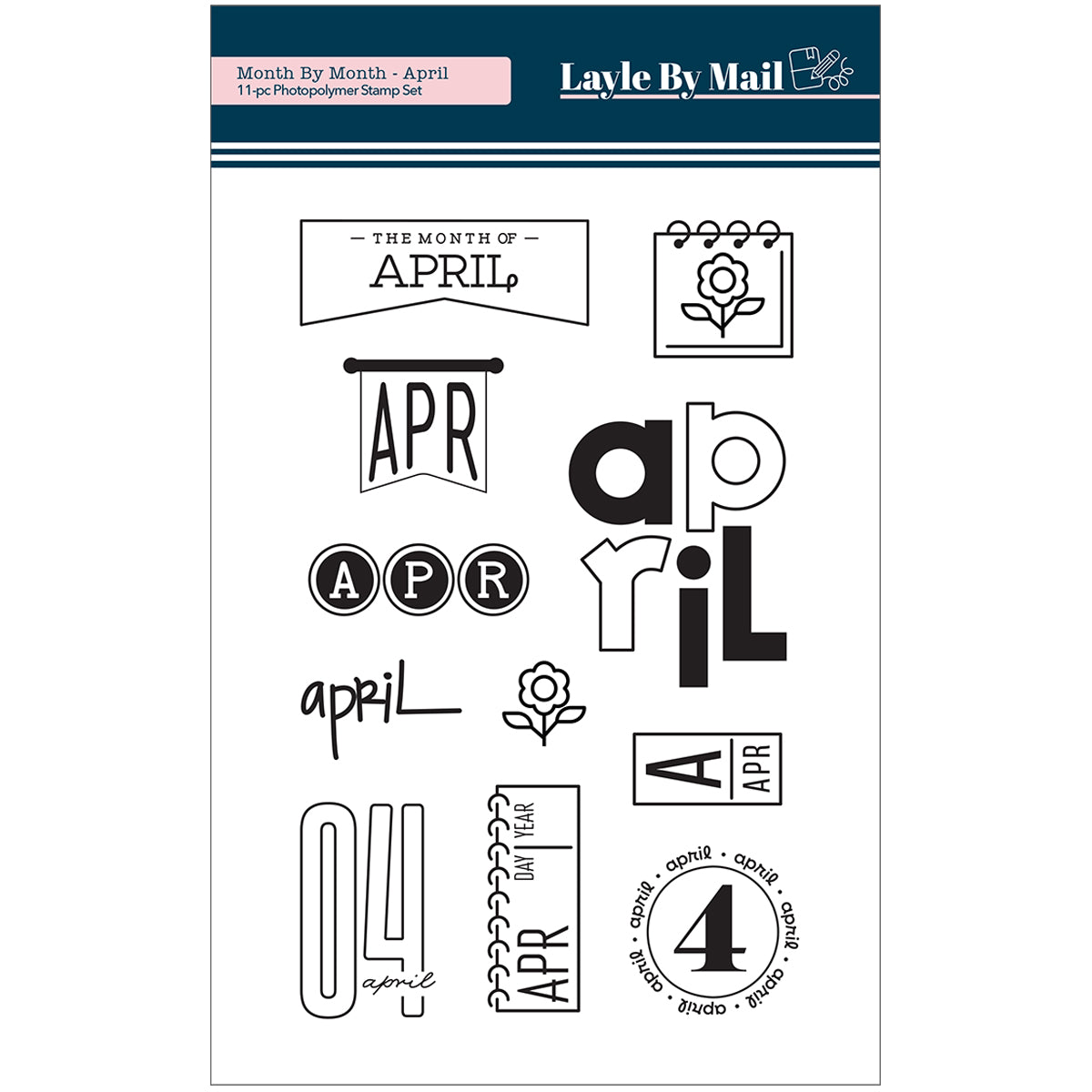 Month by Month - April - 4x6 Stamp Set – Layle By Mail