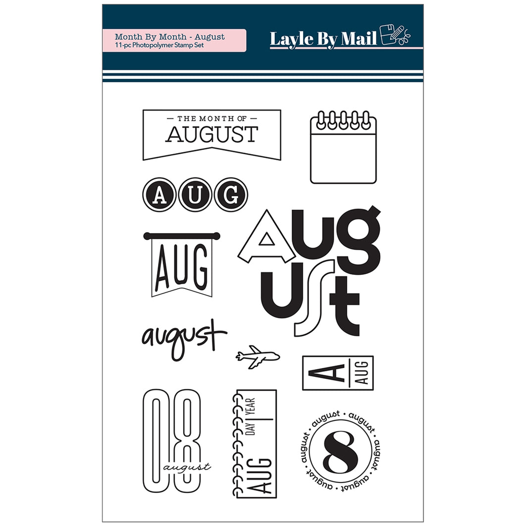 Month by Month - August - 4x6 Stamp Set