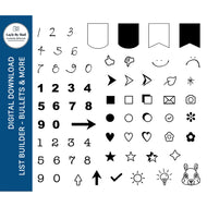 Digital Stamps:  List Builder - Bullets & More