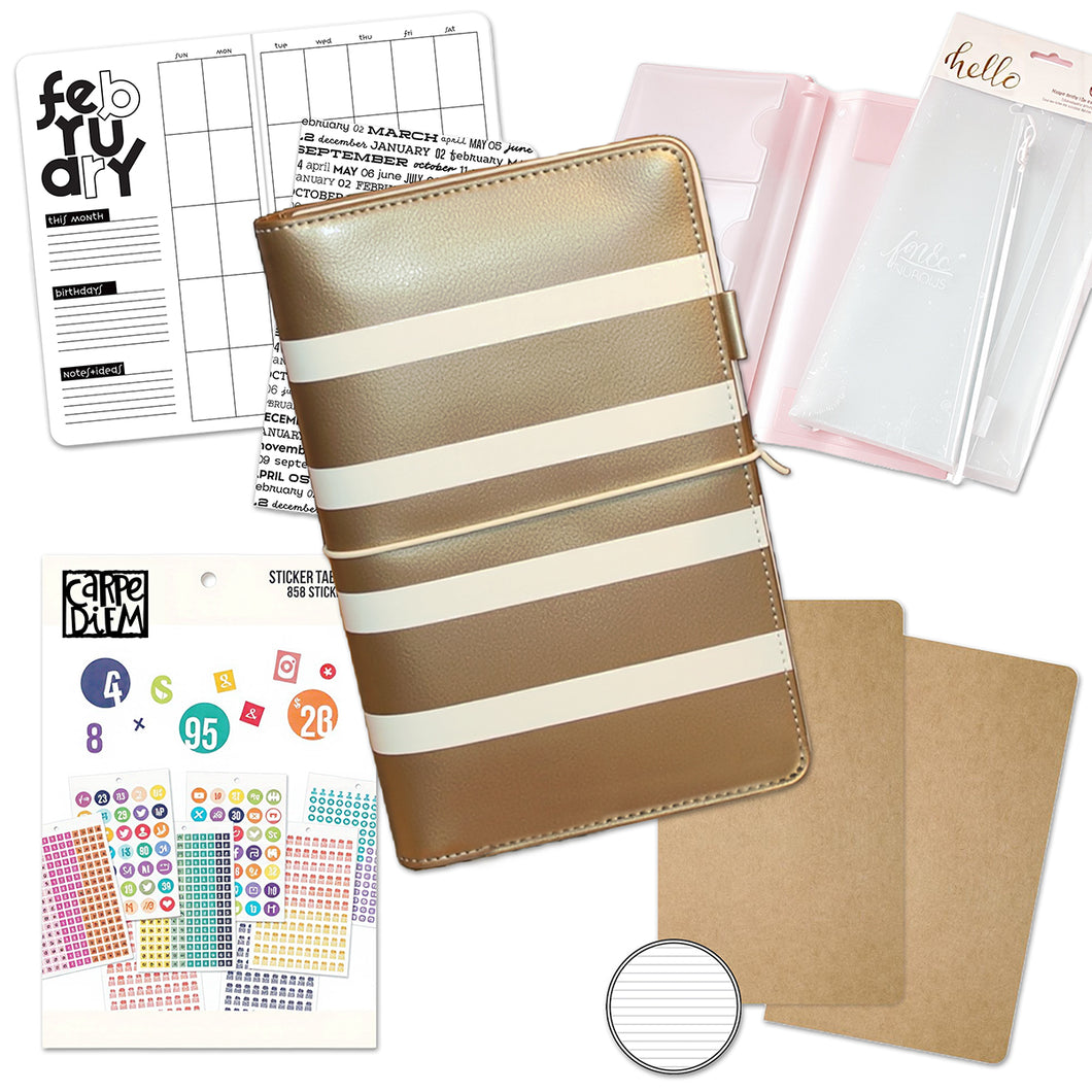 Traveler's Notebook Starter Kit - with Copper Stripe Traveler's Notebook
