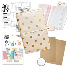 Load image into Gallery viewer, Traveler&#39;s Notebook Starter Kit - with Gold Dot Traveler&#39;s Notebook