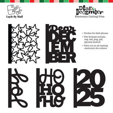 Digital Cut Files | Dear December - Set of (5) 6x8 Size Designs