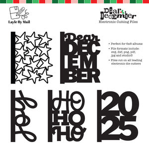 Digital Cut Files | Dear December - Set of (5) 6x8 Size Designs