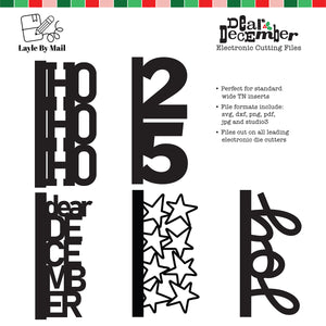 Digital Cut Files | Dear December - Set of (5) Traveler's Notebook Size Designs