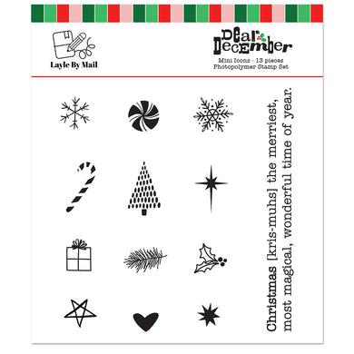 Layle By Mail | Dear December - Mini Icons 3x3 Stamp Set