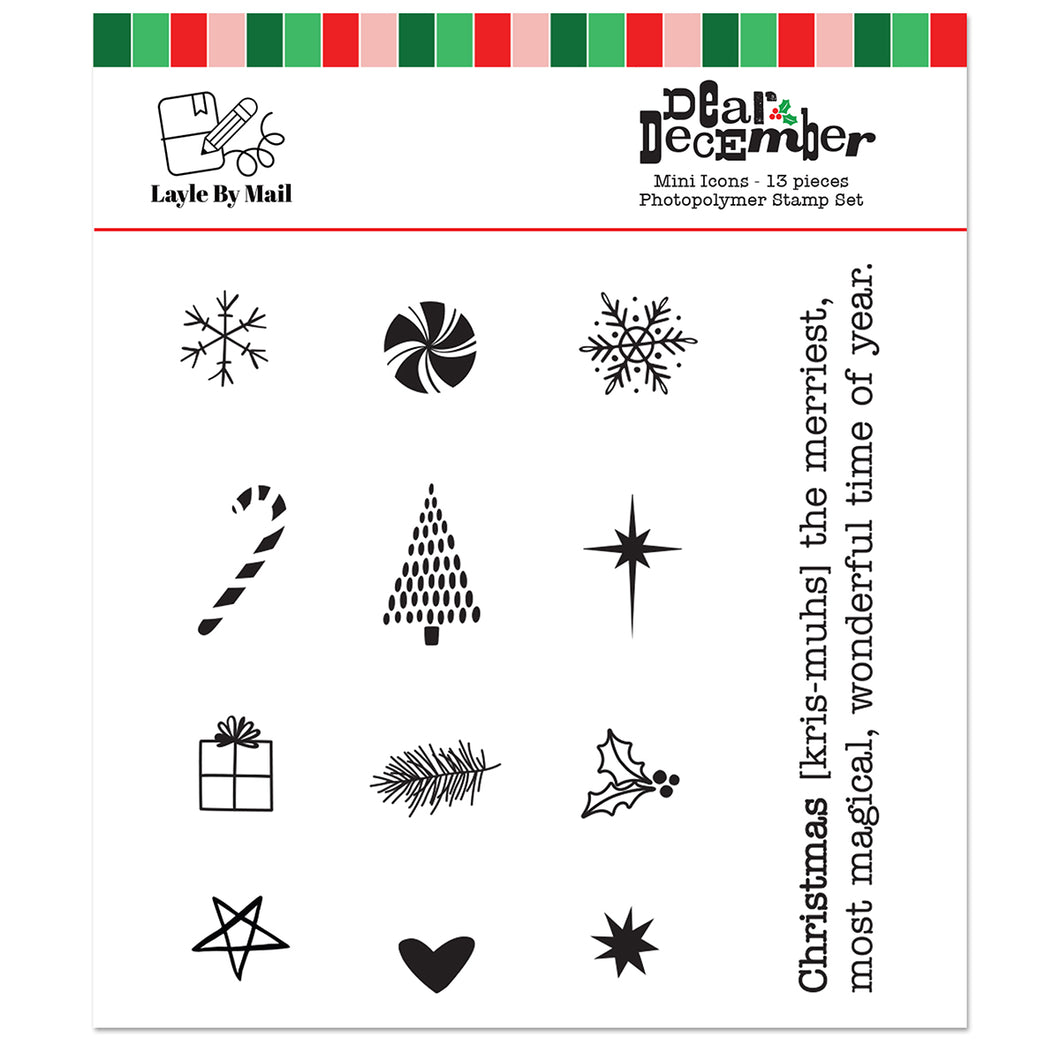 Layle By Mail | Dear December - Mini Icons 3x3 Stamp Set