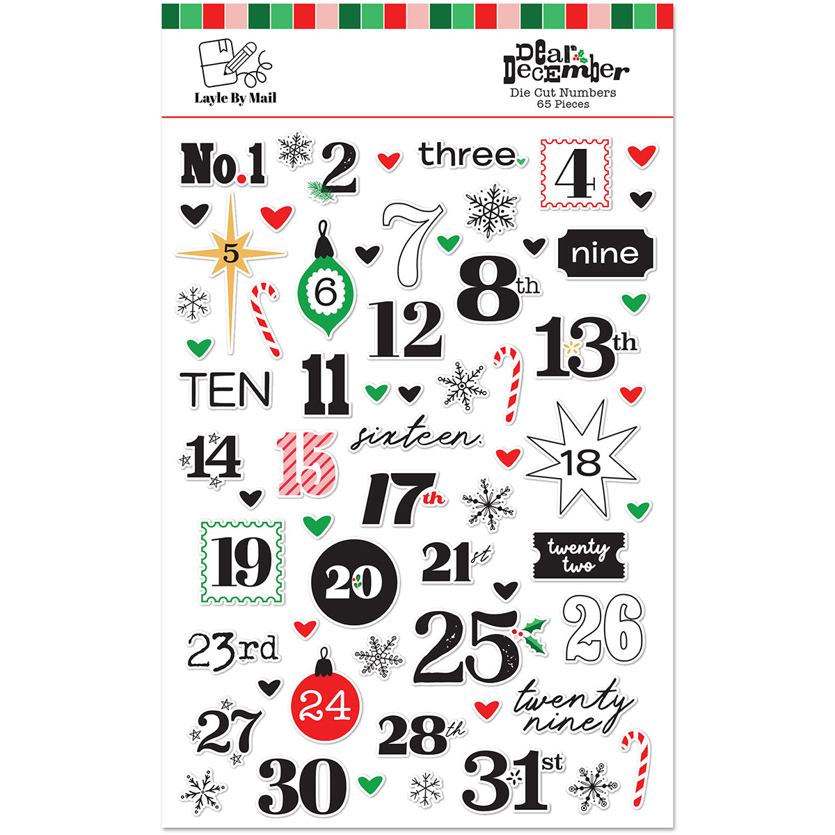Layle By Mail | Dear December - Die Cut Numbers