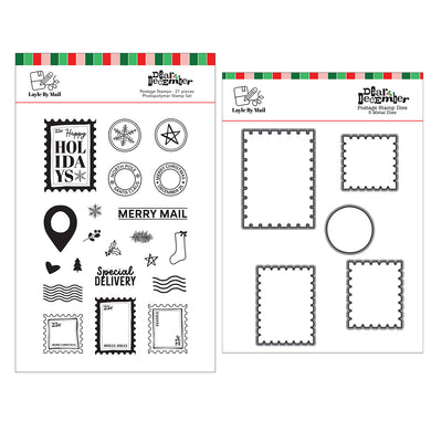 Layle By Mail | Dear December - Postage Stamp Set & Dies Bundle