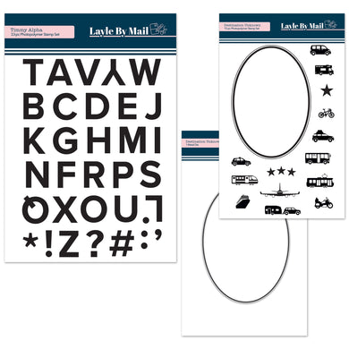 Destination Unknown Stamp, Die & Timmy Alpha Bundle